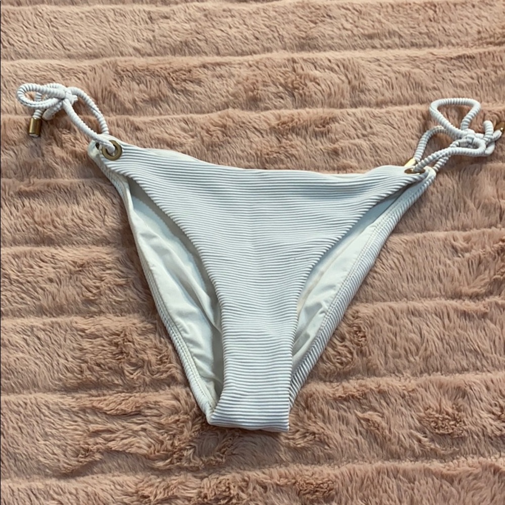 White Ribbed Bikini Bottom